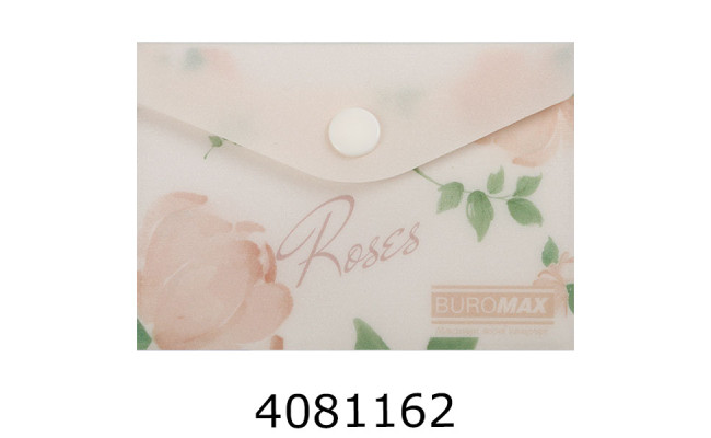 Папка конверт на кнопці A7 Buromax ARABESKI мат. напівпроз. пластик корал. (12) BM.3923-27