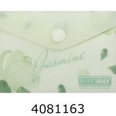 Папка конверт на кнопці A7 Buromax ARABESKI мат. напівпроз. пластик м*ятний (12) BM.3923-38