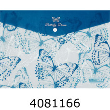 Папка конверт на кнопці A4 Buromax ARABESKI мат. напівпроз. пластик синій(12) BM.3943-02