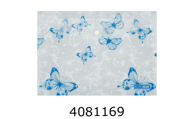 Папка конверт на кнопці A4 Buromax ARABESKI мат. напівпроз. пластик білий перл.(12) BM.3943-31