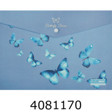 Папка конверт на кнопці A4 Buromax ARABESKI мат. напівпроз. пластик синій електрик(12) BM.3943-45