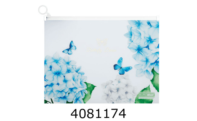 Папка конверт на zip-блискавці А4 Buromax ARABESKI мат. напівпроз.пластик рожевий (24) BM.3948-00