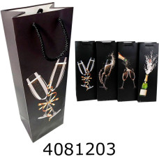 Пакет подарунковий під пляшку 12*36*9 (9071) mix  (12) 461696