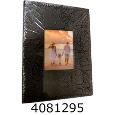 Ф/а 100ф. 10*15см РР46100-1 (рамка шкіра тисн. квіти)(48) чорний 46100-1