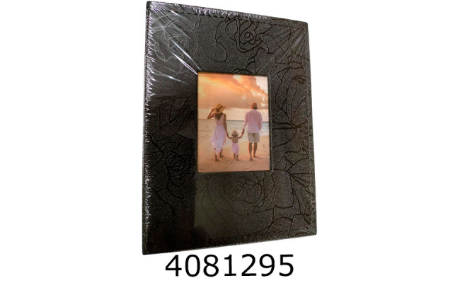 Ф/а 100ф. 10*15см РР46100-1 (рамка шкіра тисн. квіти)(48) чорний 46100-1
