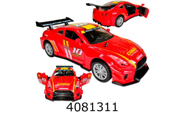 Машинка інерц. Nissan GT-R в коробці на батар.муз. світ. відкр. двері. 2 кольори 38*5*35 (8/64/128) ST21-5