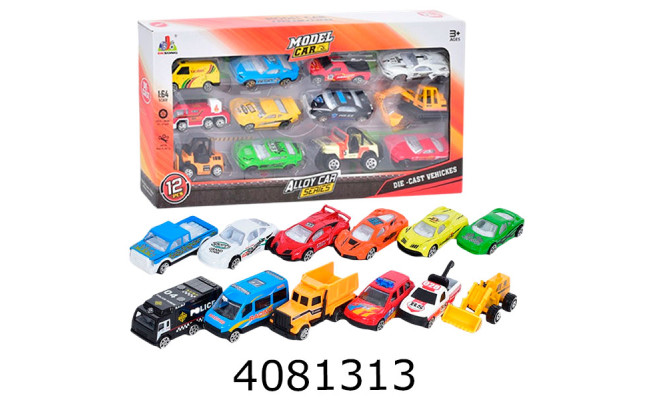 Набір машинок метал. 12шт в коробці 2 види 36*4*19см (24/48) DS050