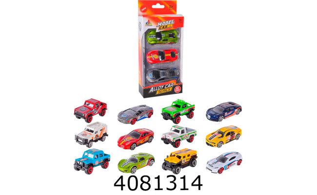 Набір машинок метал. 3шт в коробці 4 види 21*4*9см (72/144) DS045