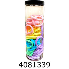 Резинка для волосся 50 шт в тубусі пастель (12/600)