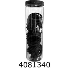 Резинка для волосся 50 шт в тубусі чорна (12/600)