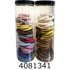 Резинка для волосся 50 шт в тубусі темна (12/600)