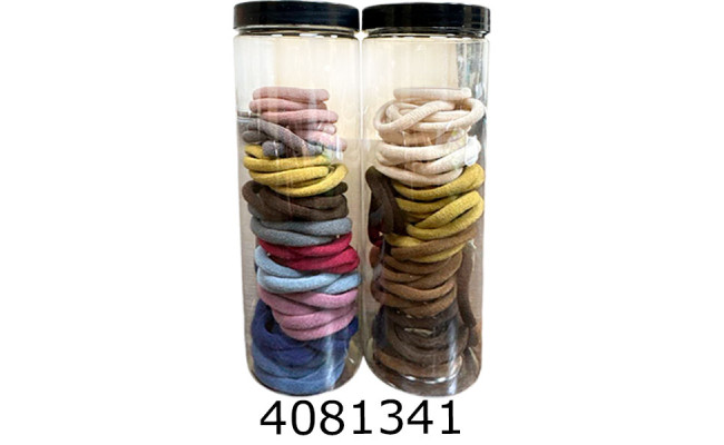 Резинка для волосся 50 шт в тубусі темна (12/600)