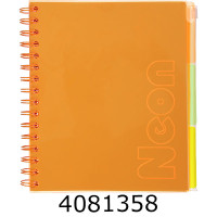 Блокнот на спір. збоку В5 120 арк. кліт. пласт. обкл. Buromax NEON 3 PVC розділ.помаранч. (10) BM.24359911-11 Блокнот на спір. збоку В5 120 арк. кліт. пласт. обкл. Buromax NEON 3 PVC розділ.помаранч. (10) BM.24359911-11