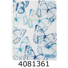 Блокнот на спір. збоку B5 80 арк. пласт. обкл. кл. синій ARABESKI BM.2586-02