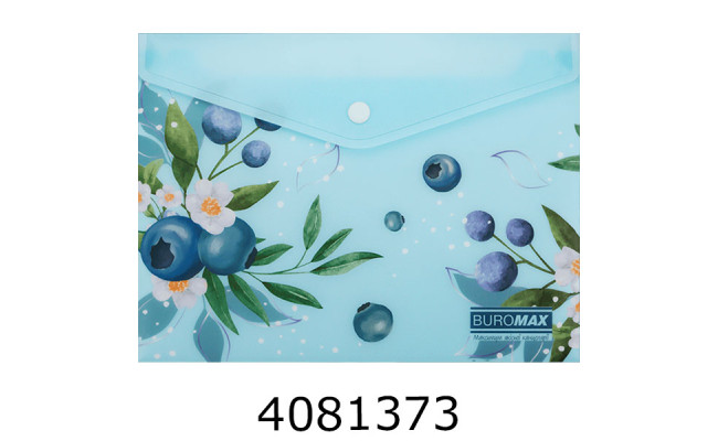 Папка конверт на кнопці A5 Buromax ARABESKI мат. пластикморська хвиля (12) BM.3919-17