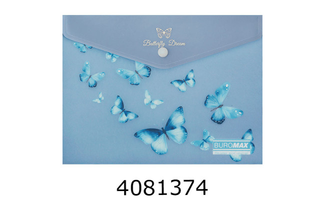 Папка конверт на кнопці A5 Buromax ARABESKI мат. пластиксиній електрик (12) BM.3919-45