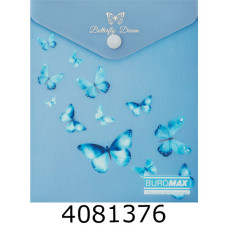 Папка конверт на кнопці A6 Buromax ARABESKI мат. пластик синій електрик (12) BM.3922-45