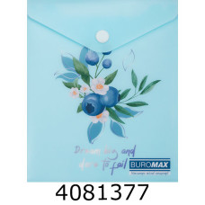 Папка конверт на кнопці A6 Buromax ARABESKI мат. пластик чароіт (12) BM.3922-52