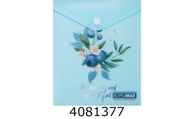 Папка конверт на кнопці A6 Buromax ARABESKI мат. пластик чароіт (12) BM.3922-52