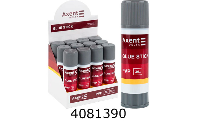 Клей-олівець Axent PVP 36г Delta (12) D7139