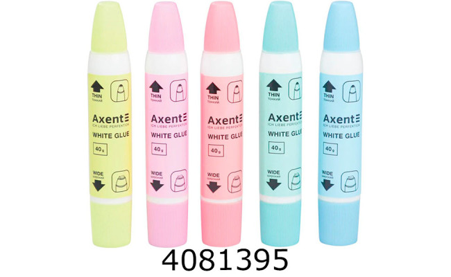 Клей ПВА 40г 2 аплікатора дисплей Axent  (30) 7202-A