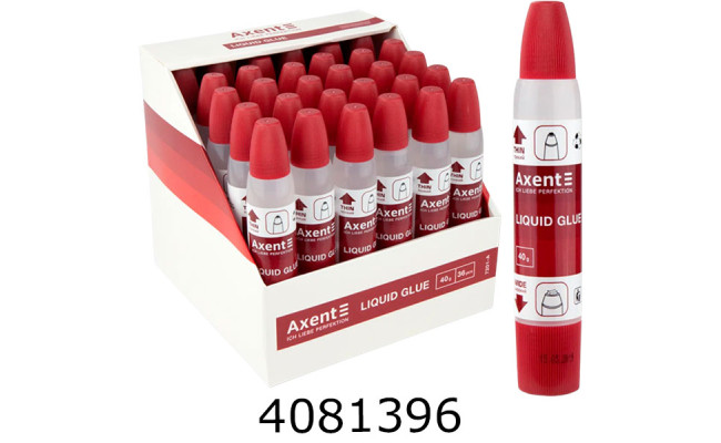 Клей канцеляр. 40г 2 аплікатора дисплей Axent (36) 7201-A