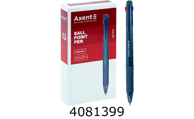 Ручка кульк. авт. Axent TrioLine 3-в-1 07мм (12) AB1105-A