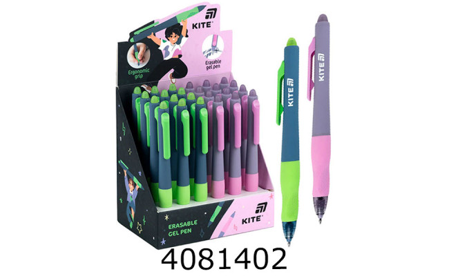 Ручка пише-стирає гелева KITE синя 05мм (24) K25-100