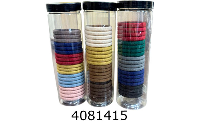 Резинка для волосся 20 шт в тубусі темні (12/600)