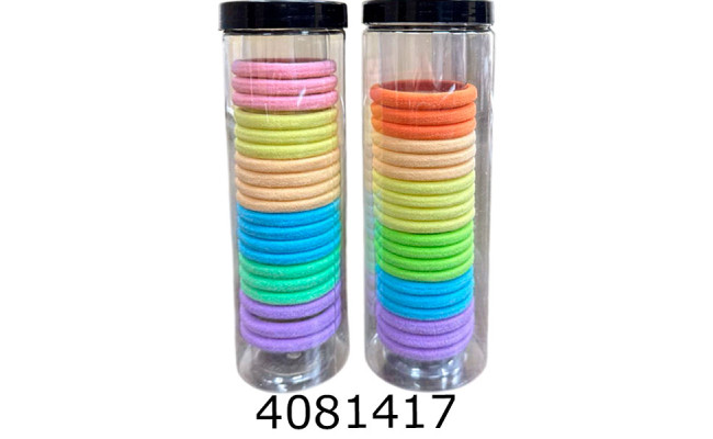 Резинка для волосся 20 шт в тубусі пастель (12/600)