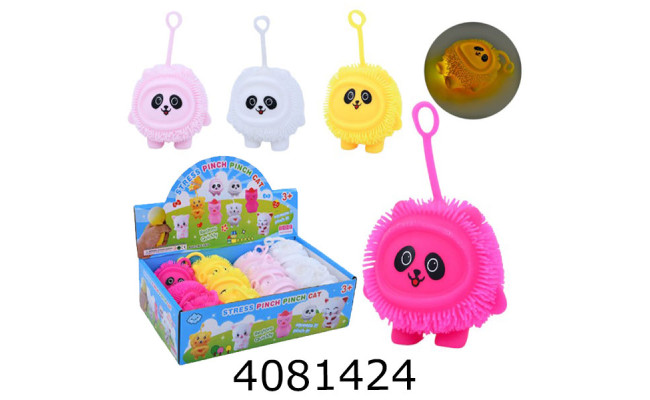 Антистрес сквіш Панда в дисплей-боксі 6 кольорів світ. ціна за уп 12шт (12) MS 4022