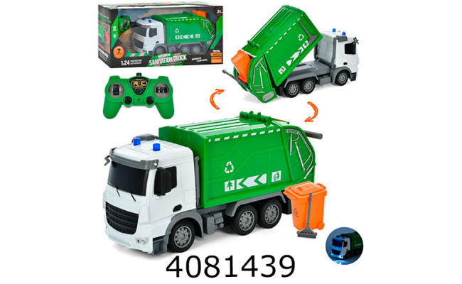 Машина радіо. акум Сміттєвоз в коробці світлоUSB заряд.  гум. колеса 47*22*12см (6) HT077