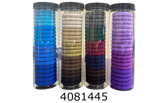 Резинка для волосся 20 шт в тубусі темні (12/600)