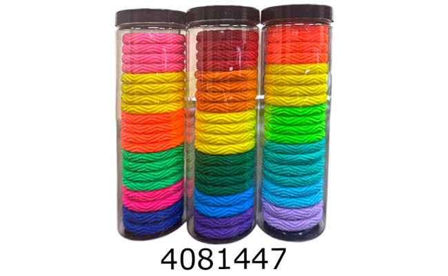 Резинка для волосся 20 шт в тубусі неон яскраві (12/600)