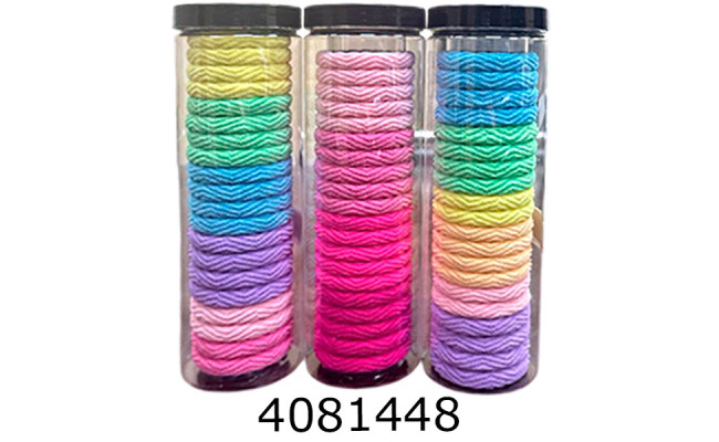 Резинка для волосся 20 шт в тубусі пастель (12/600)