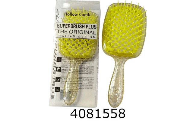 Щітка для волосся Superbrush в слюді прозора ручка 20см