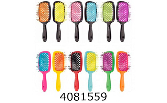 Щітка для волосся Superbrush асорті в слюді яскрава 20см