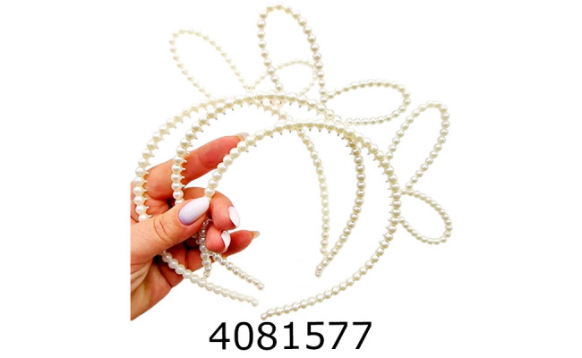 Обруч з вушками стрази (ціна за 6 шт) 5-37-18