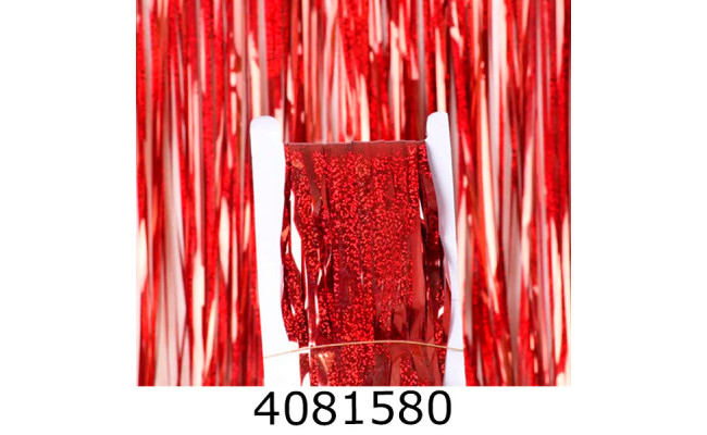 Шторка фольгована для фотозони Блиск червона 2352/22-357