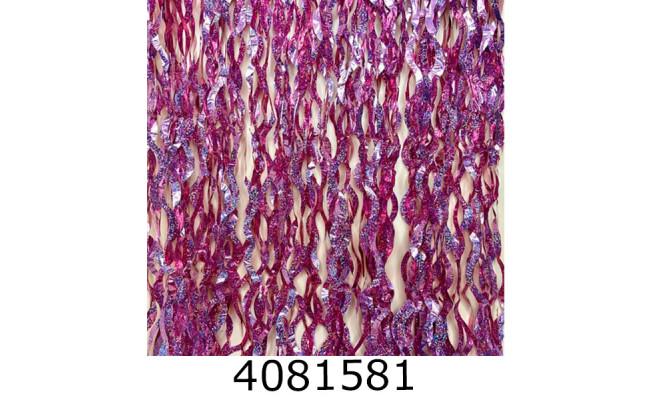 Шторка фольгована для фотозони кучері рожева 22-363