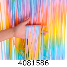 Шторка фольгована для фотозони сатин веселка 2053/1441