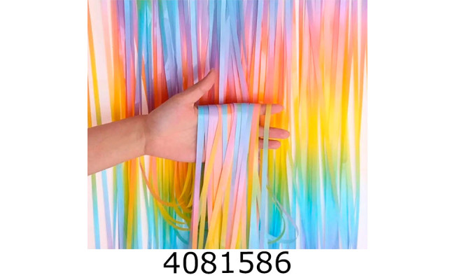 Шторка фольгована для фотозони сатин веселка 2053/1441