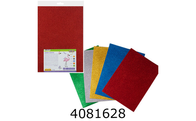 Фоаміран A3 2.0мм 5 кольорів з блискітками KIDS Line  (100) ZB.1842