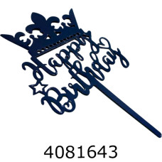 Топер в торт Happy Birthday чорний (20) 6000 Топер в торт Happy Birthday чорний (20) 6000