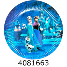 Тарілка картонна (День народження) d24 см Холодне серце (ціна за10 тар) 22-156