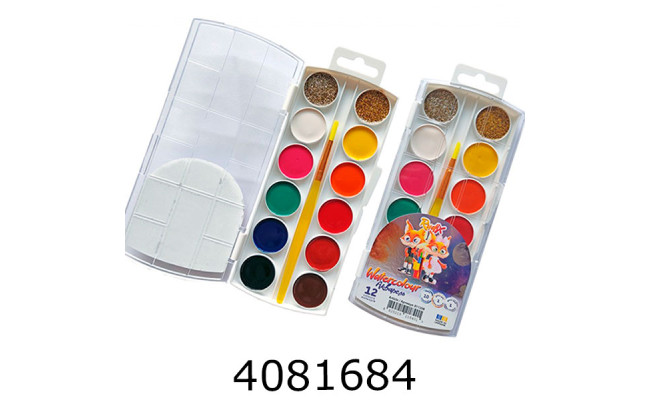 Фарби акв. RUDIX 12 кол. золото і срібло з/п пластик (12) 811208