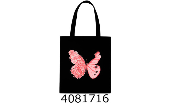 Сумка шопер Метелик рожевий 40х34см З БЛИСКАВКОЮ (100) 25-143