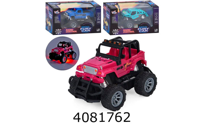 Машина радiо батар. в коробці Джип гум. колеса 3 види 19*11*10см (36) 754-4301A-Y913-