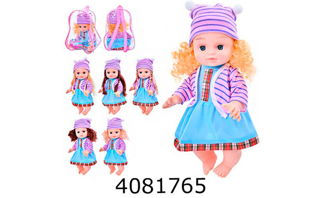 Лялька в рюкзачку муз. Оксаночка 6 видів + аксесуари укр. 33см (24) M 5058-2 I UA