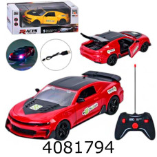 Машина радіо акум. в коробці гум. колеса мікс кольорів30*5*12см (18) 83-5A